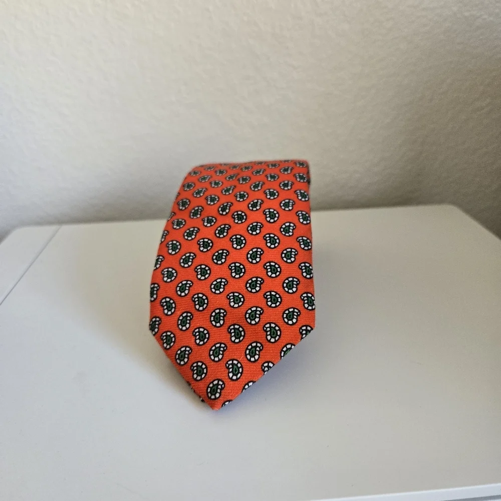 Polo by Ralph‎ Lauren Paisley 100% Silk Tie Hand Made in Italy